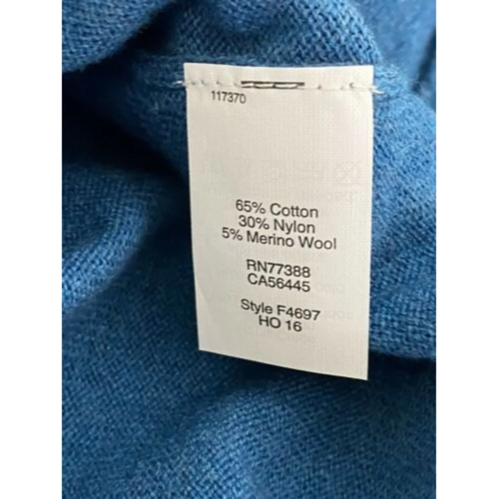 J Crew Mens Sweater Size Large Blue Merino Wool V Neck Long Sleeve Casual